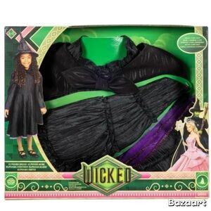 Sz 4-6 Girls Wicked Deluxe Elphaba Black Costume Dress & Accessories Universal